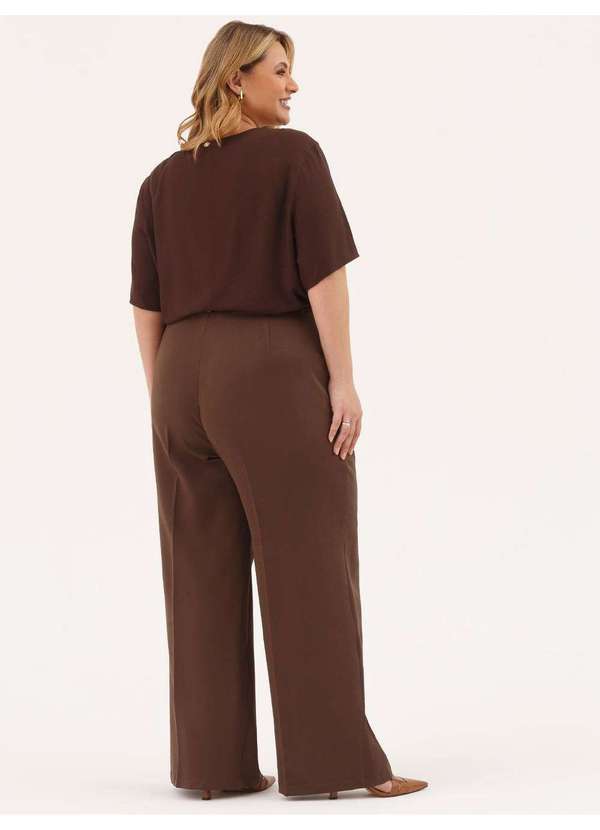 Principessa - Blusa Manga Curta em Viscose Marrom Giuli 4