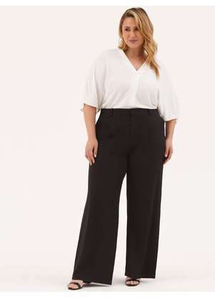 Principessa - Blusa Manga Curta em Viscose Plus Size Off White Floribel - PRINCIPESSA