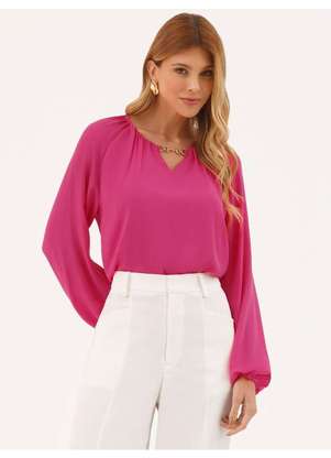 Principessa - Blusa Manga Longa em Crepe Framboesa Erica - PRINCIPESSA