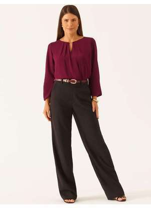 Principessa - Blusa Manga Longa em Crepe Vinho Eliandra - PRINCIPESSA