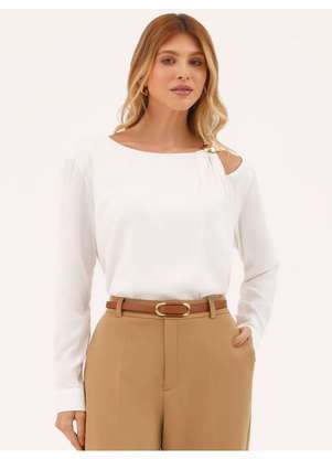 Principessa - Blusa Manga Longa em Viscose Off White Elina - PRINCIPESSA