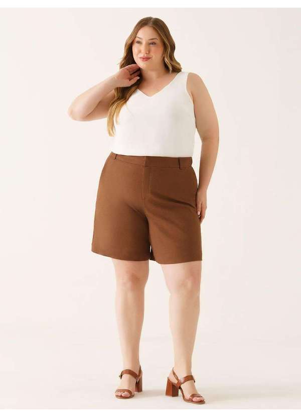 Principessa - Regata com Decote V Plus Size Off White Bernadina 2