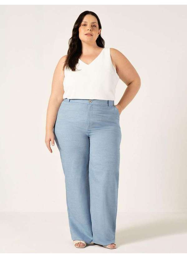Principessa - Regata com Decote V Plus Size Off White Bernadina 4