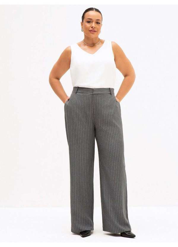 Principessa - Regata com Decote V Plus Size Off White Bernadina 5