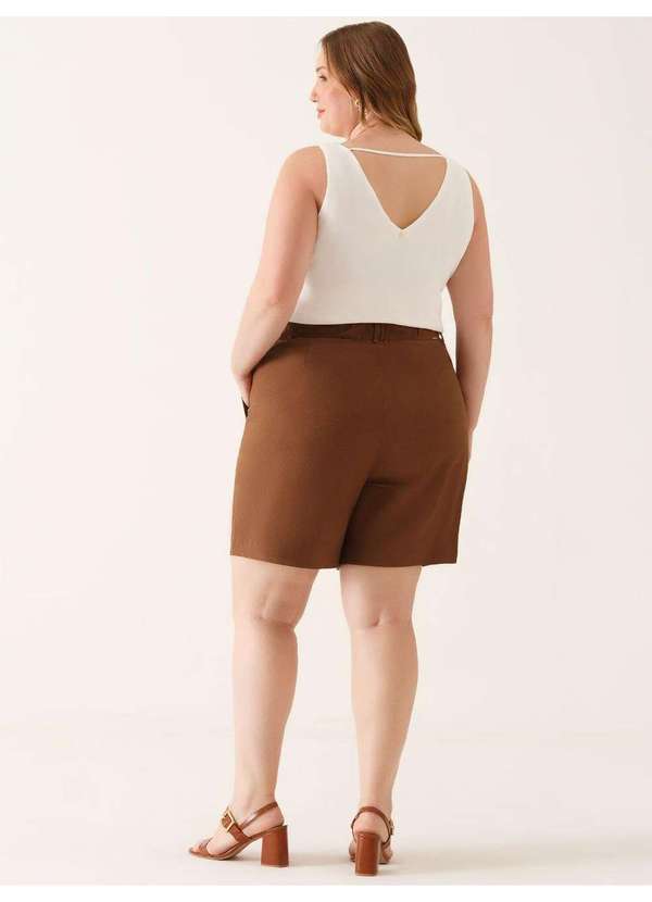 Principessa - Regata com Decote V Plus Size Off White Bernadina 7