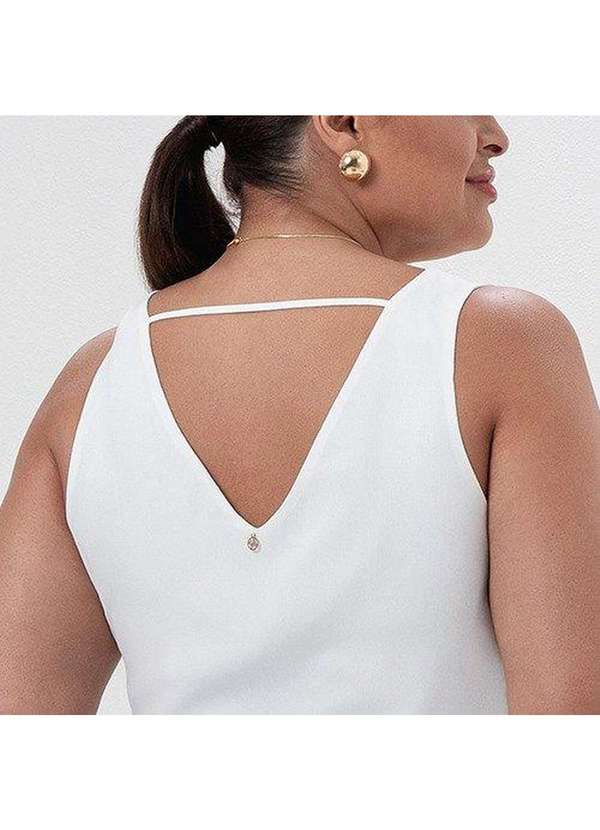 Principessa - Regata com Decote V Plus Size Off White Bernadina 9