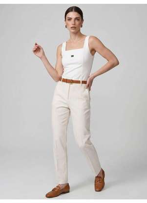 Principessa - Regata de Malha Ponto Roma com Bordado Off White Sam - PRINCIPESSA