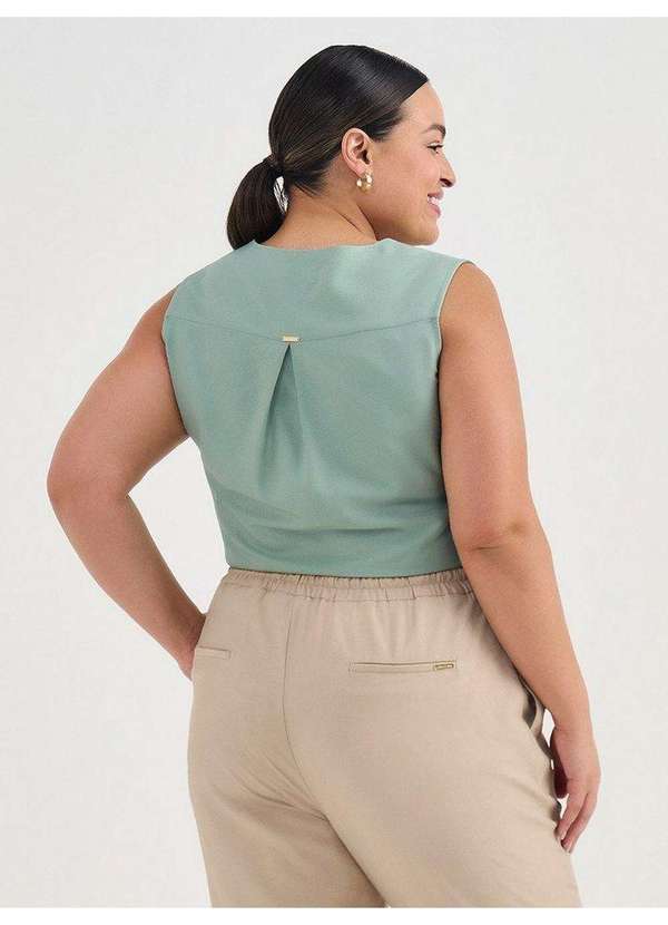 Principessa - Regata de Viscose Plus Size Verde Sálvia Briana 5