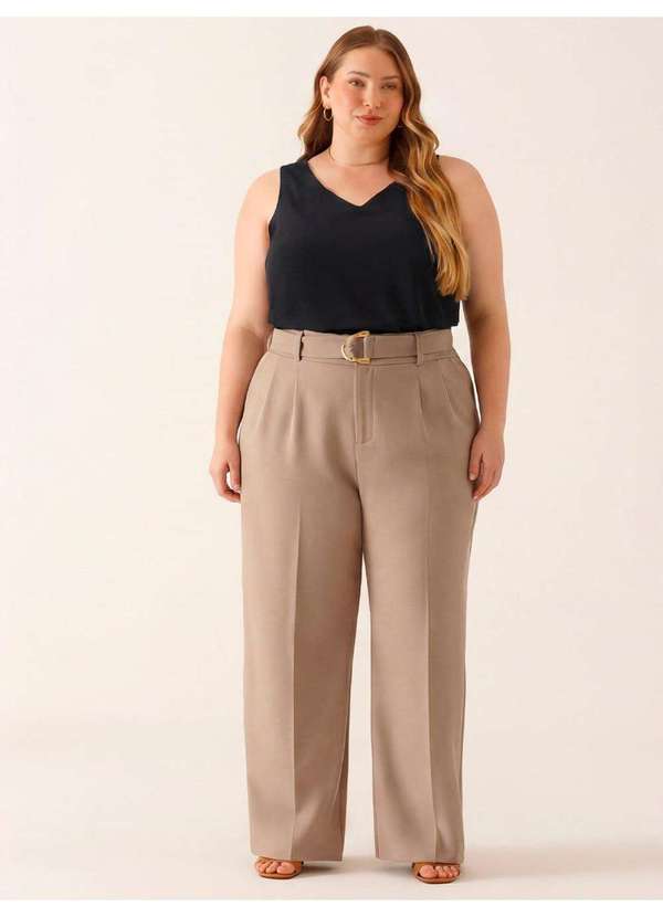 Principessa - Regata Decote V Preta Plus Size Caelia 2