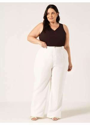 Principessa - Regata Feminina Decote V Plus Size Marrom Mercia - PRINCIPESSA