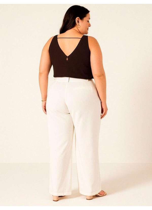 Principessa - Regata Feminina Decote V Plus Size Marrom Mercia 5