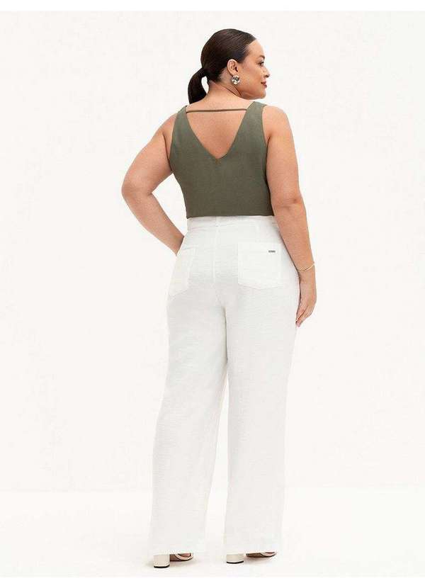 Principessa - Regata Feminina Decote V Plus Size Verde Oliva Sinara 4