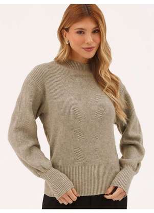 Principessa - Sueter de Tricot Gola Redonda Bege Ana Flávia - PRINCIPESSA