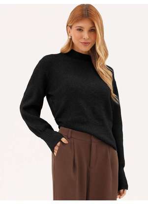 Principessa - Suéter de Tricot Gola Redonda Preto Ana Flávia - PRINCIPESSA