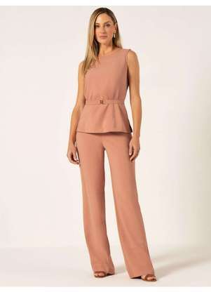 Principessa - Calça Wide Leg Alfaiataria Rosa Vintage Keila - PRINCIPESSA