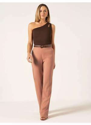 Principessa - Calça Wide Leg Alfaiataria Rosa Vintage Keila - PRINCIPESSA