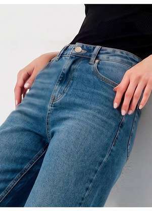 Principessa - Calça Jeans Wide Leg Azul Médio Selene - PRINCIPESSA