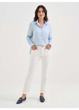 Principessa - Calça Reta Slim Jeans Off White Sol - PRINCIPESSA