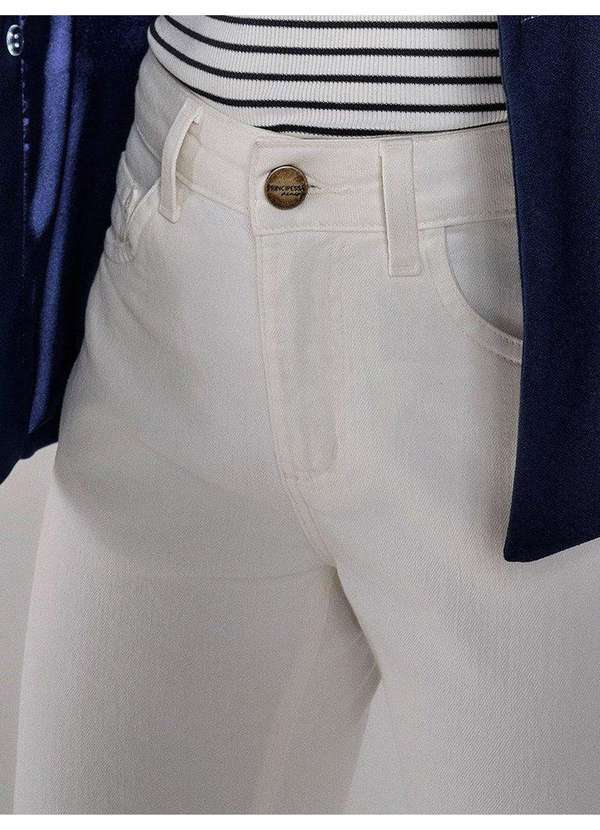 Principessa - Calça Reta Slim Jeans Off White Sol