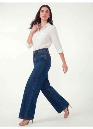 Principessa - Calça Jeans Pantalona Azul Escuro Sabrina - PRINCIPESSA