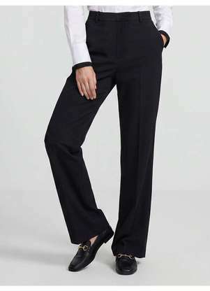 Principessa - Calça Wide Leg Preta de Alfaiataria Timotea - PRINCIPESSA