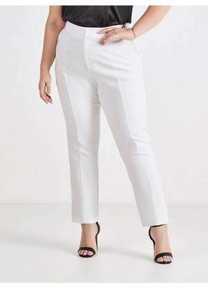 Principessa - Calça Reta Slim de Alfaiataria Off White Edna - PRINCIPESSA