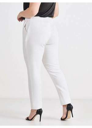 Principessa - Calça Reta Slim de Alfaiataria Off White Edna - PRINCIPESSA