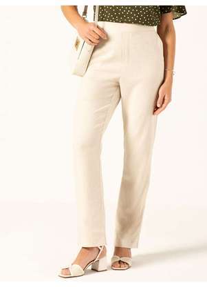Principessa - Calça Reta Regular em Linho Natural Helene - PRINCIPESSA
