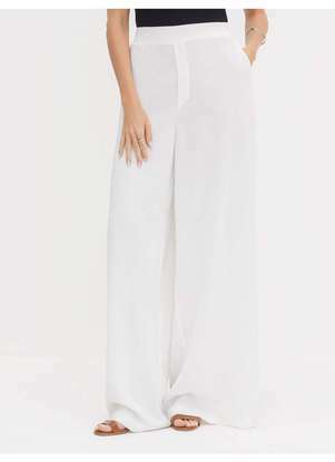 Principessa - Calça Pantalona Off White Paola - PRINCIPESSA