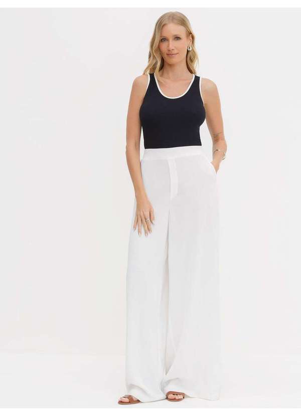 Principessa - Calça Pantalona Off White Paola