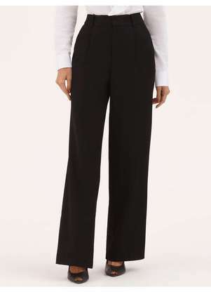 Principessa - Calça Wide Leg de Alfaiataria em Viscose Preto Natiele - PRINCIPESSA