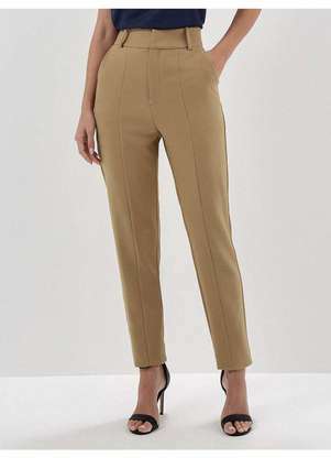 Principessa - Calça de Alfaiataria Reta Slim Mocha Mousse Giovana - PRINCIPESSA