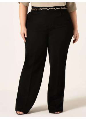 Principessa - Calça Reta Slim de Alfaiataria com Prega Plus Size Ana Iris - PRINCIPESSA