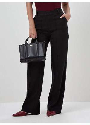Principessa - Calça Wide Leg de Alfaiataria Preto Zenilda - PRINCIPESSA