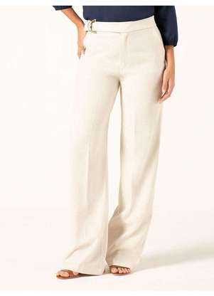Principessa - Calça Wide Leg de Linho Natural Briele - PRINCIPESSA