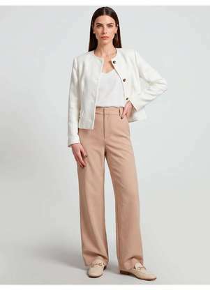 Principessa - Calça Alfaiataria Pantalona Bege Adrya - PRINCIPESSA