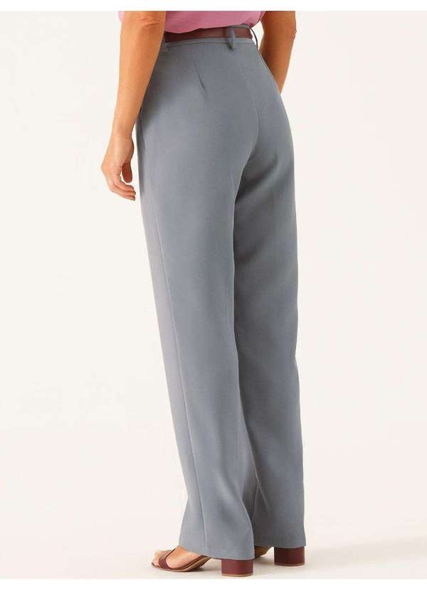 Principessa - Calça Alfaiataria Reta Regular Cinza Belymara 11