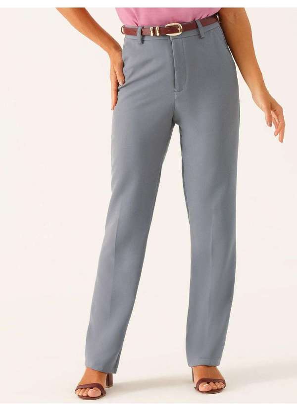 Principessa - Calça Alfaiataria Reta Regular Cinza Belymara 2