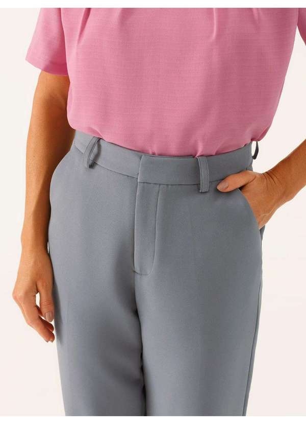 Principessa - Calça Alfaiataria Reta Regular Cinza Belymara 4