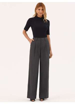 Principessa - Calça Alfaiataria Wide Leg Chumbo Ellen - PRINCIPESSA