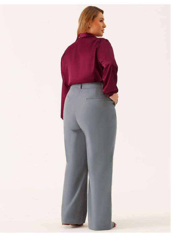 Principessa - Calça Alfaiataria Wide Leg Cinza Beverly 6