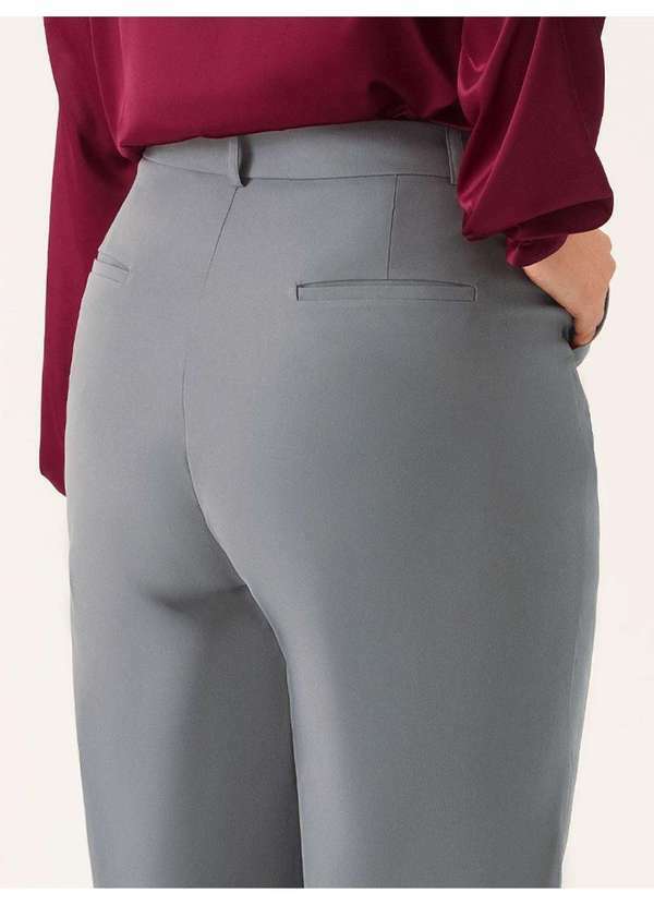 Principessa - Calça Alfaiataria Wide Leg Cinza Beverly 8