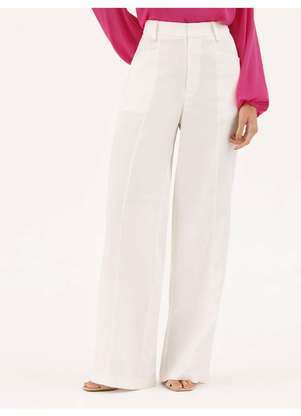 Principessa - Calça Alfaiataria Wide Leg Off White Eudora - PRINCIPESSA