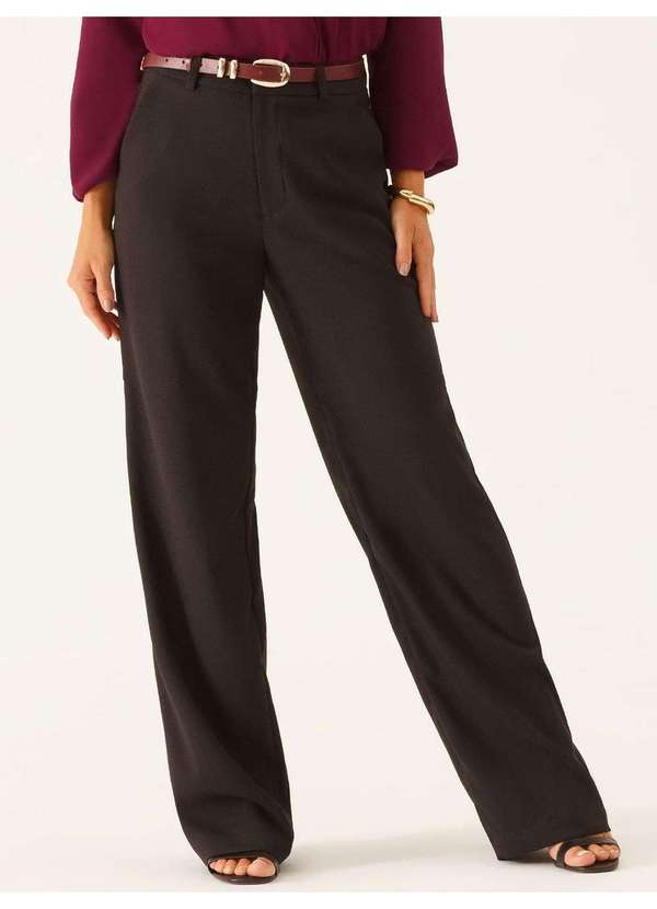 Principessa - Calça Alfaiataria Wide Leg Preto Elizane 3