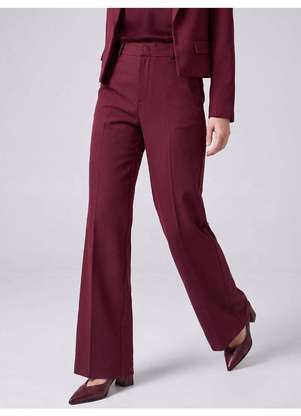 Principessa - Calça Alfaiataria Wide Leg Vinho Naissa - PRINCIPESSA