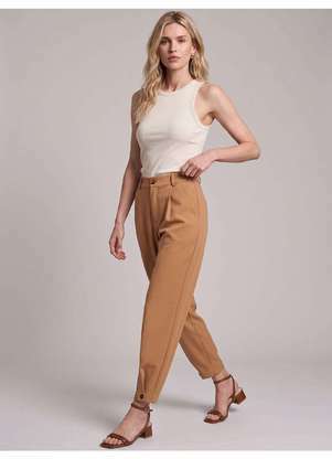Principessa - Calça Cenoura em Crepe Camel Anabella - PRINCIPESSA