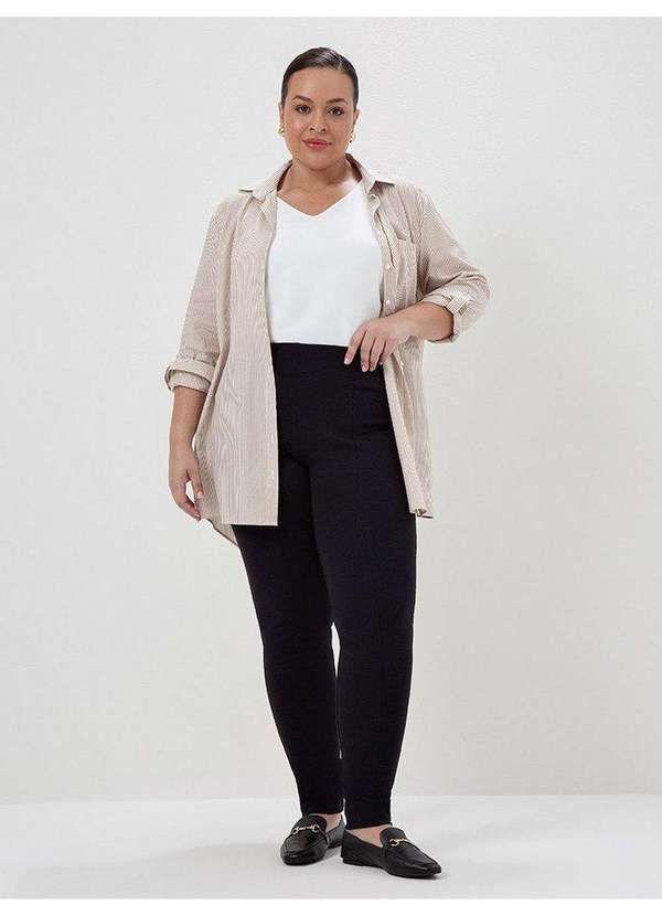 Principessa - Calça de Malha Montaria Plus Size Preta Noara 4