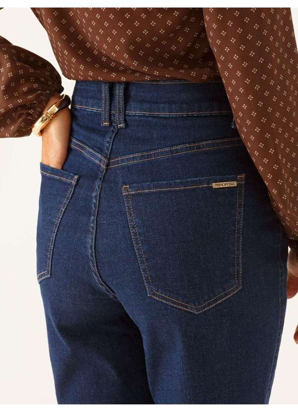 Principessa - Calça Jeans Flare Alfaiatada Azul Escuro Vionelle 10