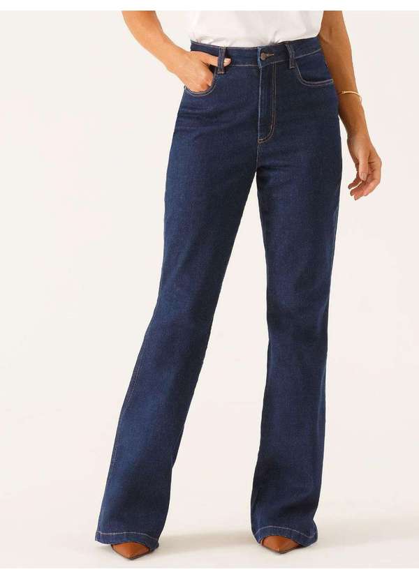 Principessa - Calça Jeans Flare Alfaiatada Azul Escuro Vionelle 2