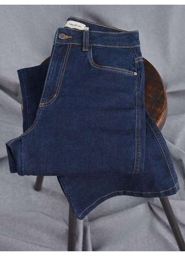 Principessa - Calça Jeans Flare Alfaiatada Azul Escuro Vionelle 5